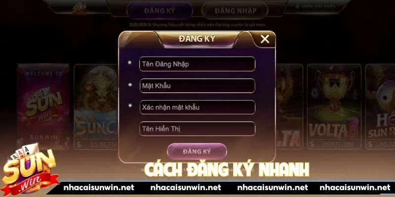 Cách đăng ký nhanh