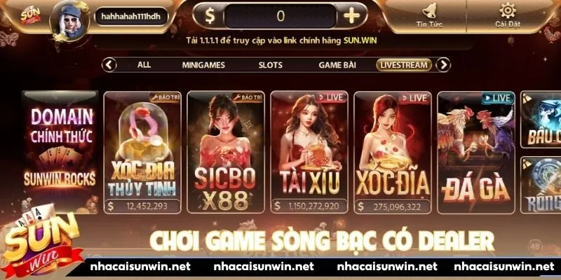 Chơi game sòng bạc có dealer
