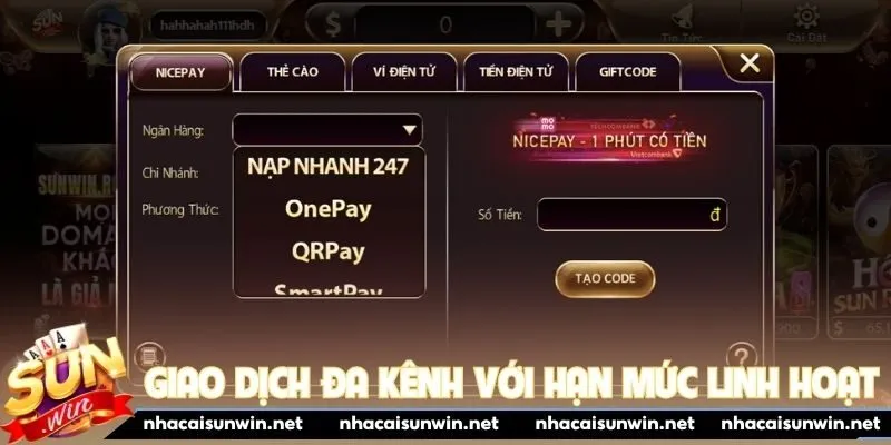 Giao dịch đa kênh với hạn mức linh hoạt
