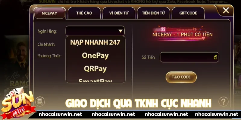 Giao dịch qua TKNH cực nhanh