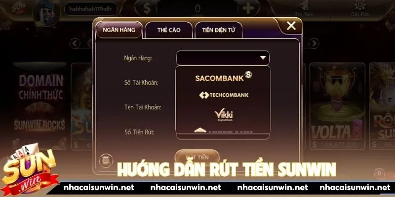 Hướng dẫn rút tiền Sunwin