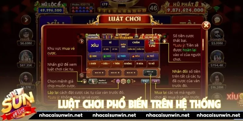 Luật chơi phổ biến trên hệ thống