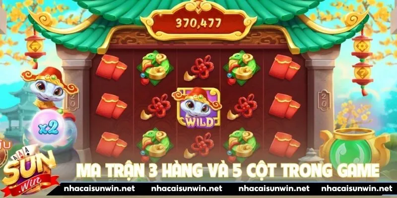 Ma trận 3 hàng và 5 cột trong game