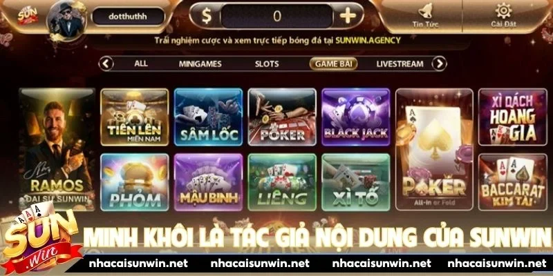 Minh Khôi là tác giả nội dung của Sunwin