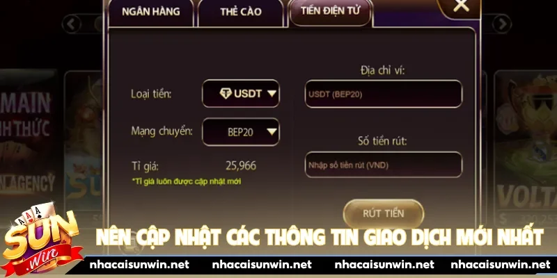 Nên cập nhật các thông tin giao dịch mới nhất
