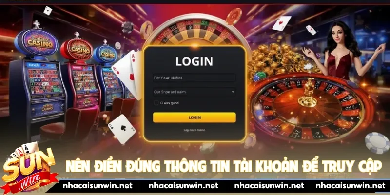 Nên điền đúng thông tin tài khoản để truy cập