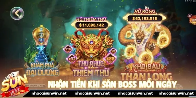Nhận tiền khi săn boss mỗi ngày