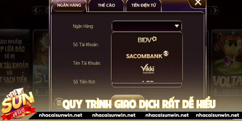 Quy trình giao dịch rất dễ hiểu