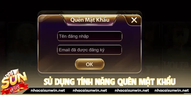 Sử dụng tính năng quên mật khẩu